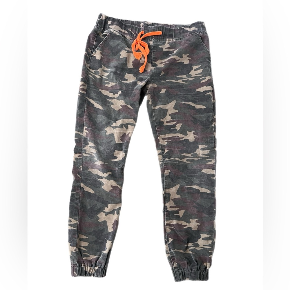 Camouflage Joggers with Orange Drawstring Size 13/14